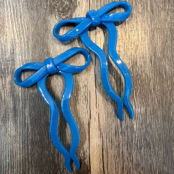 Accessories - NEW Bow French Pin Hair Accessories 2 Pack- ONLY BLUE LEFT